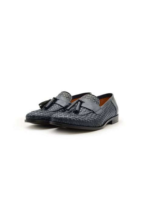MOCASSINO INTRECCIATO BLU ZANFRINI | TOR 05IBLU